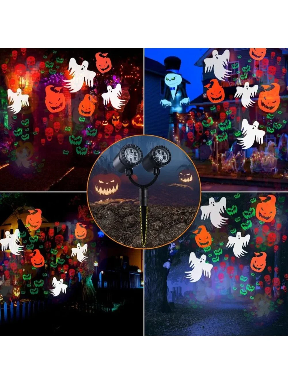 Dynamic Halloween Projector Lights - Waterproof Ghost & Pumpkin Decor for Home